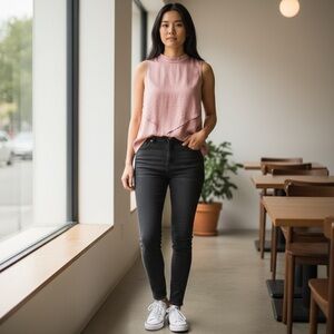 S/M Elegant Sleeveless Suede Pink Tunic NWOT